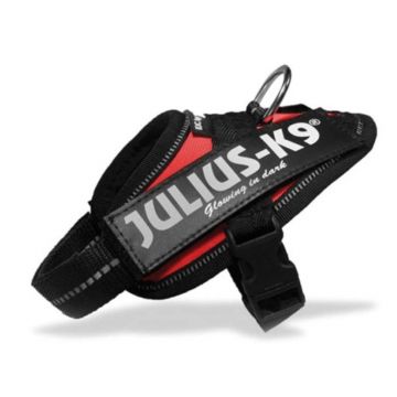 Ham ergonomic K9 Power Baby, rosu, impermeabil, reflectorizant, 29-36 cm