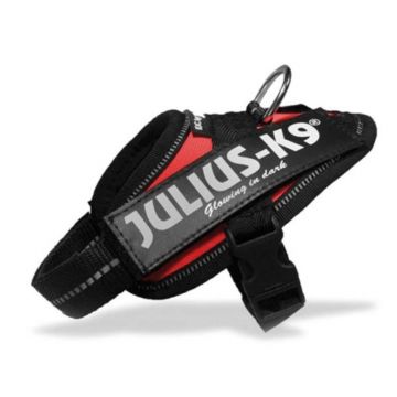 Ham ergonomic K9 Power Baby, rosu, impermeabil, reflectorizant, 33-45 cm