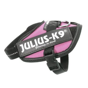 Ham ergonomic K9 Power Baby, roz, impermeabil, reflectorizant, 33-45 cm