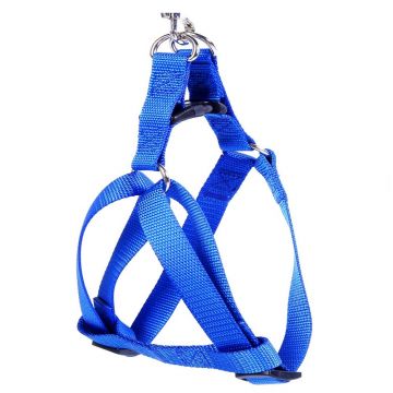 Ham textil, albastru, pentru caini de talie medie spre mare, ajustabil, 56-81 cm x 25 mm