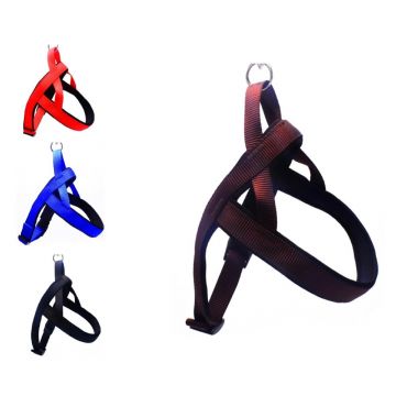 Ham textil sport, negru, ergonomic, pentru caini de talie mare, 52-60 cm x 2.5 cm