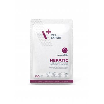 Hrana dietetica pentru pisici cu afectiuni hepatice Vet Expert Hepatic Cat, 100g