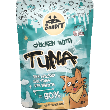 Hrană umedă pentru câini Mr. Bandit DuoProtein, pui și ton,380g