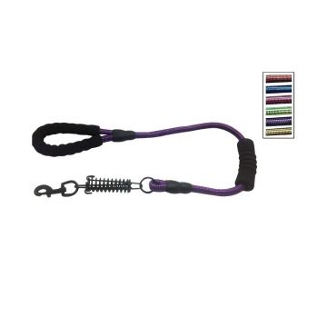 Lesa cordelina cu amortizor, neagra, pentru caini de talie mare, lungime 1.20 m, grosime 15 mm