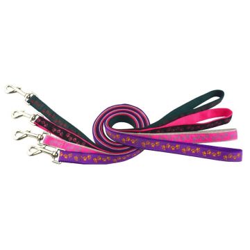 Lesa textila fancy, mix color, pentru caini de talie medie, lungime 1.2 m, latime 20 mm