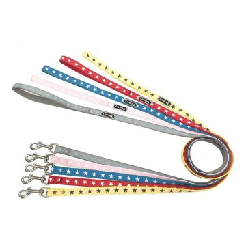 Lesa textila pentru caini de talie mica, mix color, lungime 1.2 m, latime 10 mm