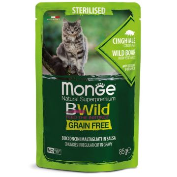 Monge BWild Sterilised Cat - Hrana umeda super-premium - Mistret - 85g