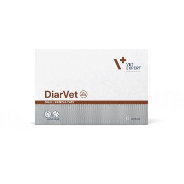 Supliment pentru caini si pisici cu diaree Vet Expert DiarVet Twist-Off, 6 capsule