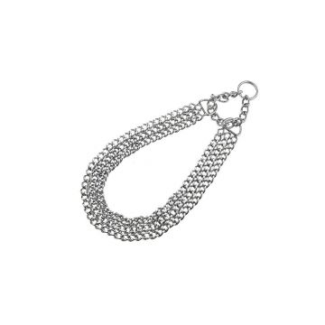 Zgarda strangulanta din lant triplu, metalica, 3 mm x 65 cm