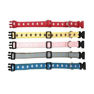 Zgarda textila pentru caini de talie medie, albastra, 19 mm x 50 cm