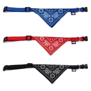 Zgarda textila pentru caini de talie medie, rosie, ajustabila, 20-30 cm x 1 cm