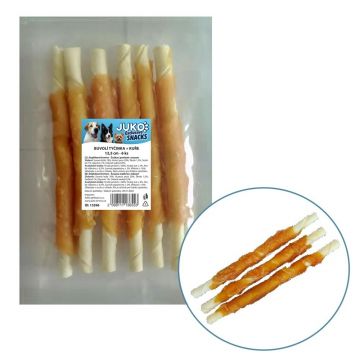 Bastoane piele alba & pui 6 buc/pac 12.5 cm