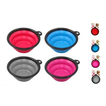 Castron silicon pliabil cu carabina 16,5/11,5/7 cm