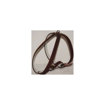 Ham din piele, maro, reglabil, 43-53 cm