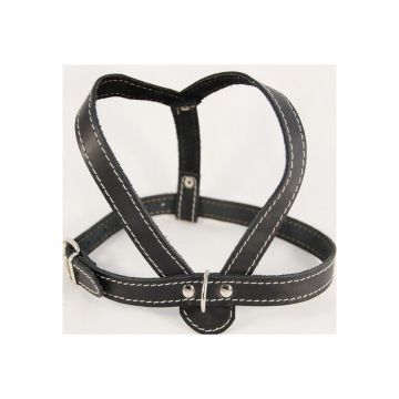 Ham din piele, negru, reglabil, 70-80 cm