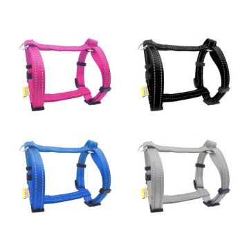 Ham textil reflectorizant, rosu, pentru caini de talie medie, 35-50 cm x 2 cm