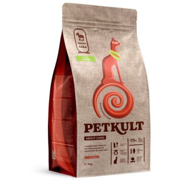 Hrana uscata Petkult Adult Care Indoor pentru pisici cu continut ridicat de Miel 2kg