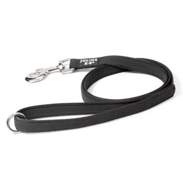 Lesa antiderapanta, neagra, compatibila cu zgarda textila, lungime 120 cm, pentru caini cu greutate de pana la 30 kg