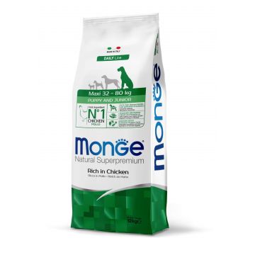 Monge Natural Superpremium Puppy & Junior Maxi - Pui si Orez - 12kg