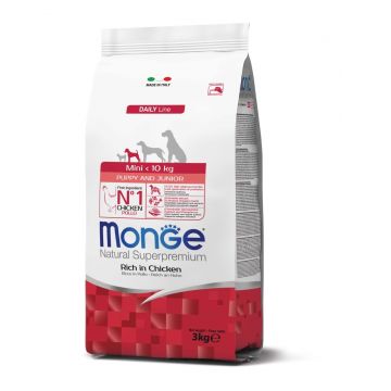 Monge Natural Superpremium Puppy & Junior Mini - Pui si Orez - 3kg