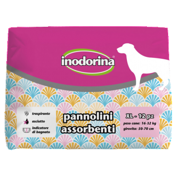 Scutece pentru caini Inodorina XL (16-32 kg), 12 bucati