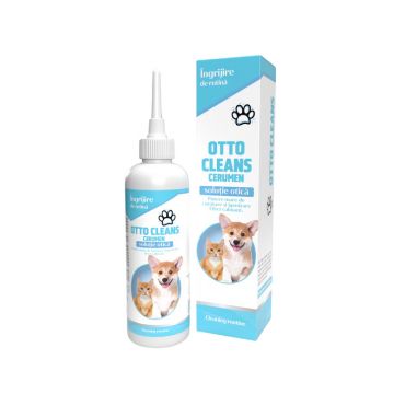 Solutie auriculara pentru caini si pisici, curatare,igienizare, cu efect calmant, Otto Cleans Cerumen, 100 ml