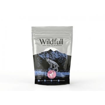 Wildfull Cat Hair & Skin - Hrana uscata ultra-premium - Somon, Pachet 2 X 1.5 kg