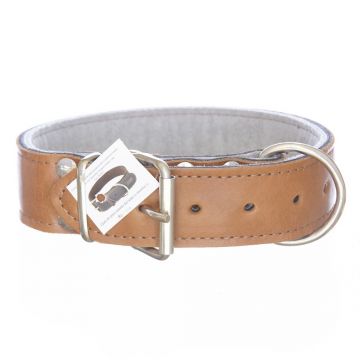 Zgarda din piele, maro, grosime dubla, 4 cm x 60 cm