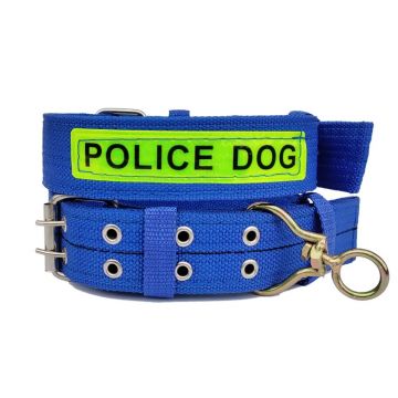 Zgarda groasa Police dog 4/60 cm albastru