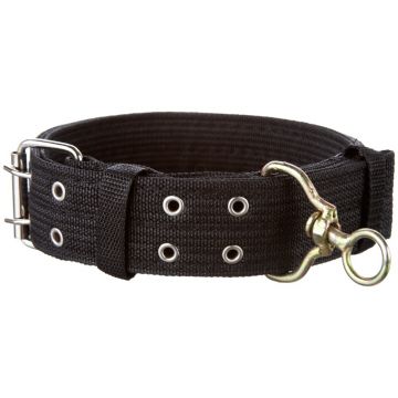 Zgarda textila pentru caini de talie mare, neagra, rezistenta, 50 mm x 80 cm