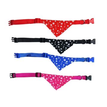 Zgarda textila pentru caini de talie medie, rosie, reglabila, 40-55 cm x 2,5 cm