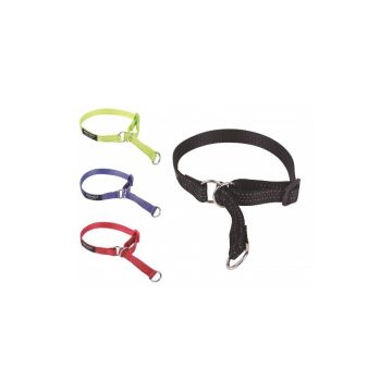 Zgarda textila strangulanta, neagra, pentru caini care se trag in lesa, 25 mm x 40-60 cm