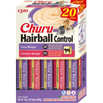 Churu Cat Varieties Hairball Recompense Cremoase cu Pui si Ton 20 Buc