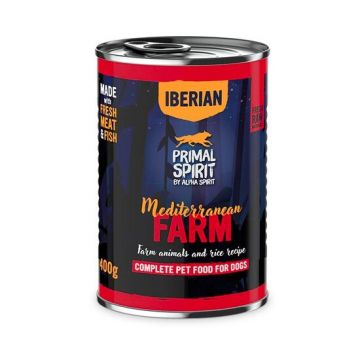 Hrană umedă pentru câine Mediterranean Farm, Primal Spirit, cu carne și pește, 400 g
