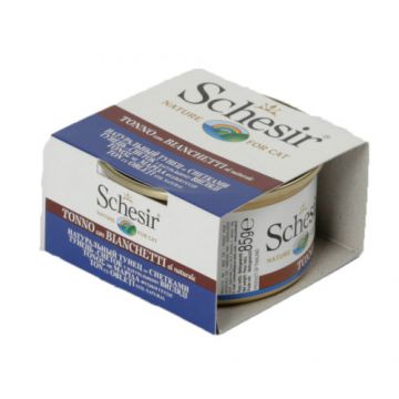 Hrana umeda pentru pisici Schesir Ton-Pestisori cu Orez, Pachet 5 X 85gr