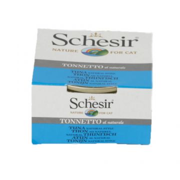 Hrana umeda pentru pisici Schesir Ton Suc Propriu, Pachet 5 X 85gr