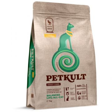 Hrana uscata Petkult Adult Care Balanced Life All-Cat pentru pisici cu Pui 7kg