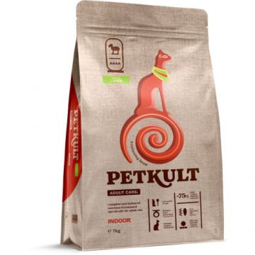 Hrana uscata Petkult Adult Care Indoor pentru pisici cu continut ridicat de Miel 7kg