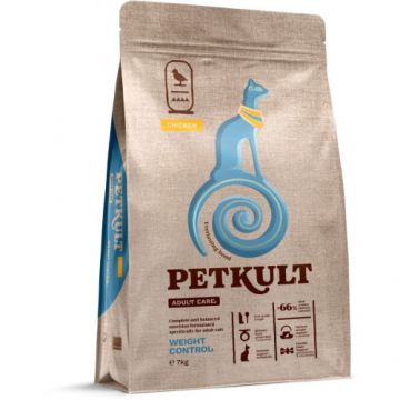 Hrana uscata Petkult Adult Care Weight Control pentru pisici cu Pui 7kg