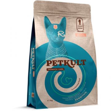 Hrana uscata Petkult Probiotic Care Sensitive pentru pisici cu Somon 7kg