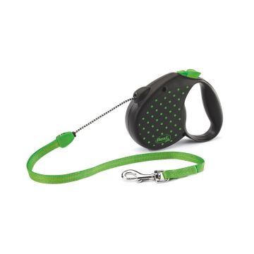 Lesa retractabila, cu fir - Flexi Color - M - Verde