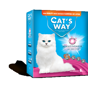 Nisip pentru litiera BENTONITA, CAT'S WAY, BABY POWDER, 6L