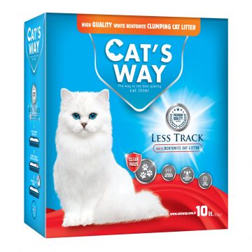 Nisip pentru litiera BENTONITA, CAT'S WAY, NATURAL LESS TRACK, 10L