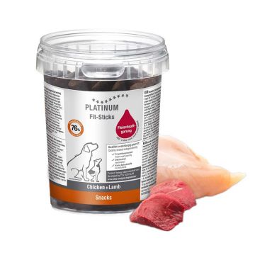 Platinum Fit Sticks, recompense pentru caini, cu pui si miel, 300 gr