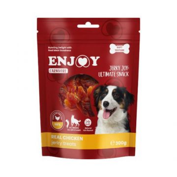 Recompense pentru caini Enjoy Carnivore Real Chicken Jerky Treats cu pui 300 gr