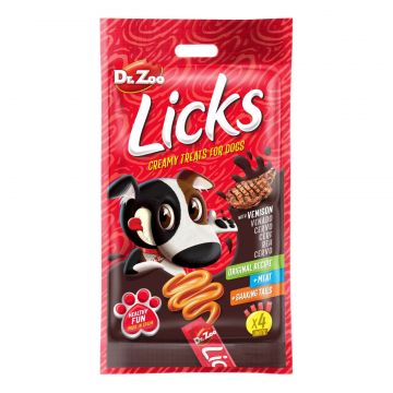 Dr. Zoo Licks - Snack cremos pentru caini - Vanat - 4 x 15g