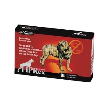 FIPRex 75 XL, solutie antiparazitara externa caini talie foarte mare (40-60 kg), cutie cu 3 pipete