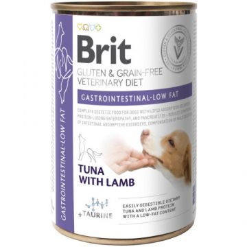Hrana umeda pentru caini conserva Brit Grain Free VD Gastrointestinal Low-Fat, Pachet 5 X 400 gr