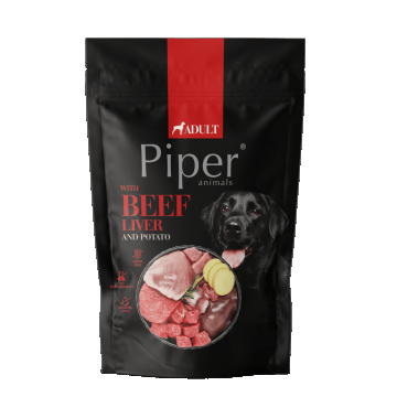 Hrana umeda pentru caini PIPER DOG, ficat de vita si cartof, 500g