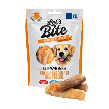 Let's bite chew bones raw hide and cod fish skin roulade 135gr